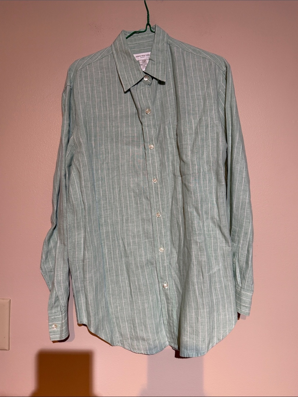 Jones New York Sport  linen Mint Green Button-Up Shirt